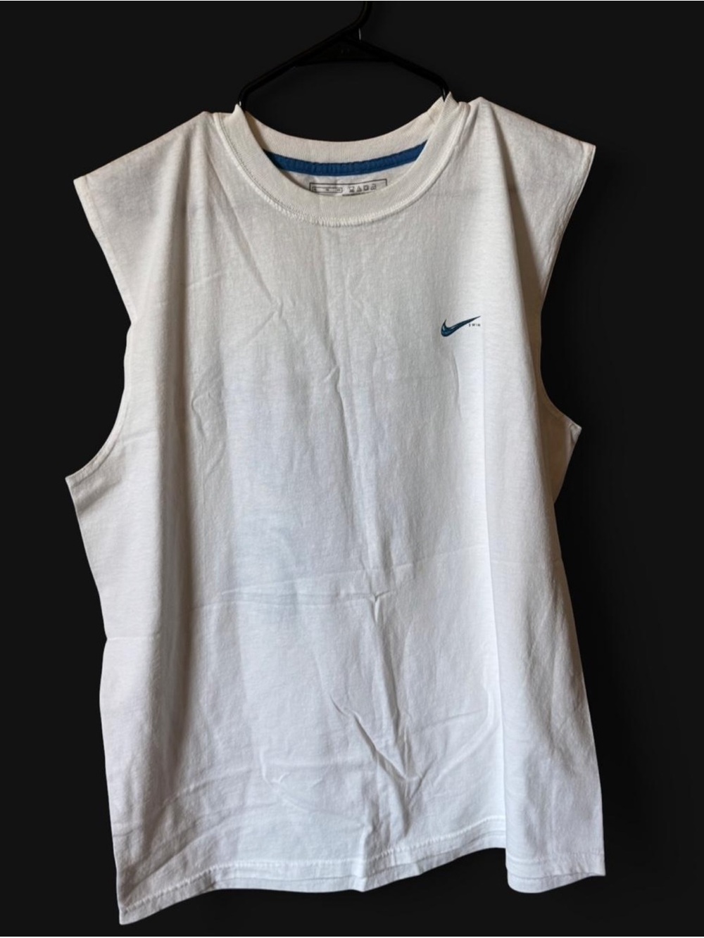 Nike Swim Mens Sleeveless Shirt Size XL Extra Large White Just Do It